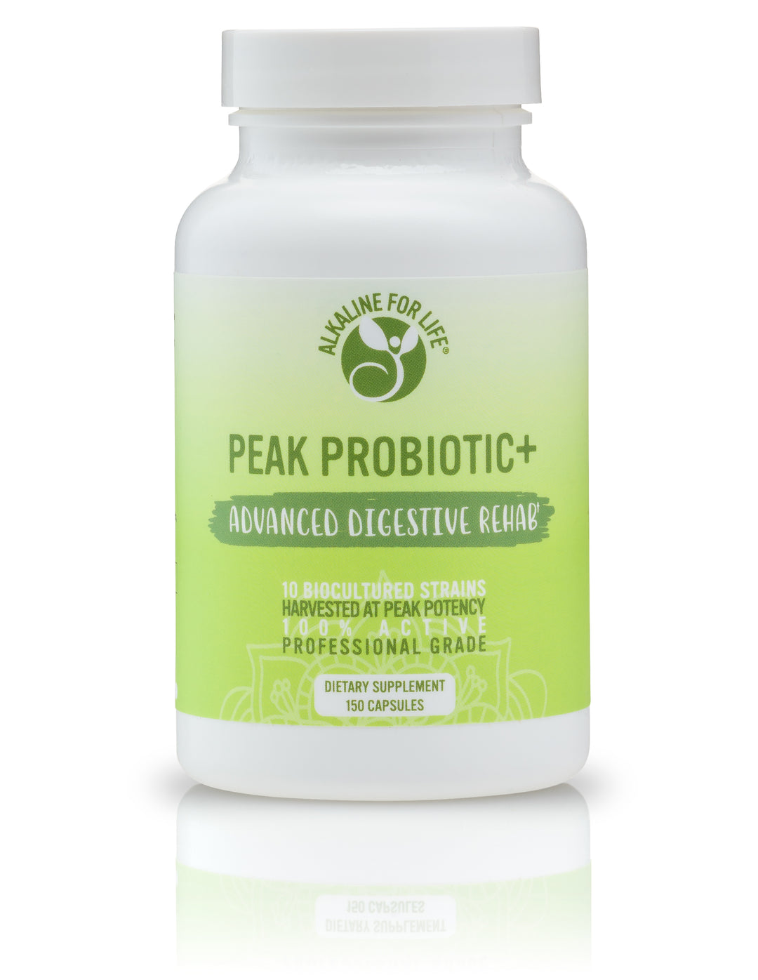 Peak Probiotic+ multi-strain probiotic capsules by Alkaline for Life